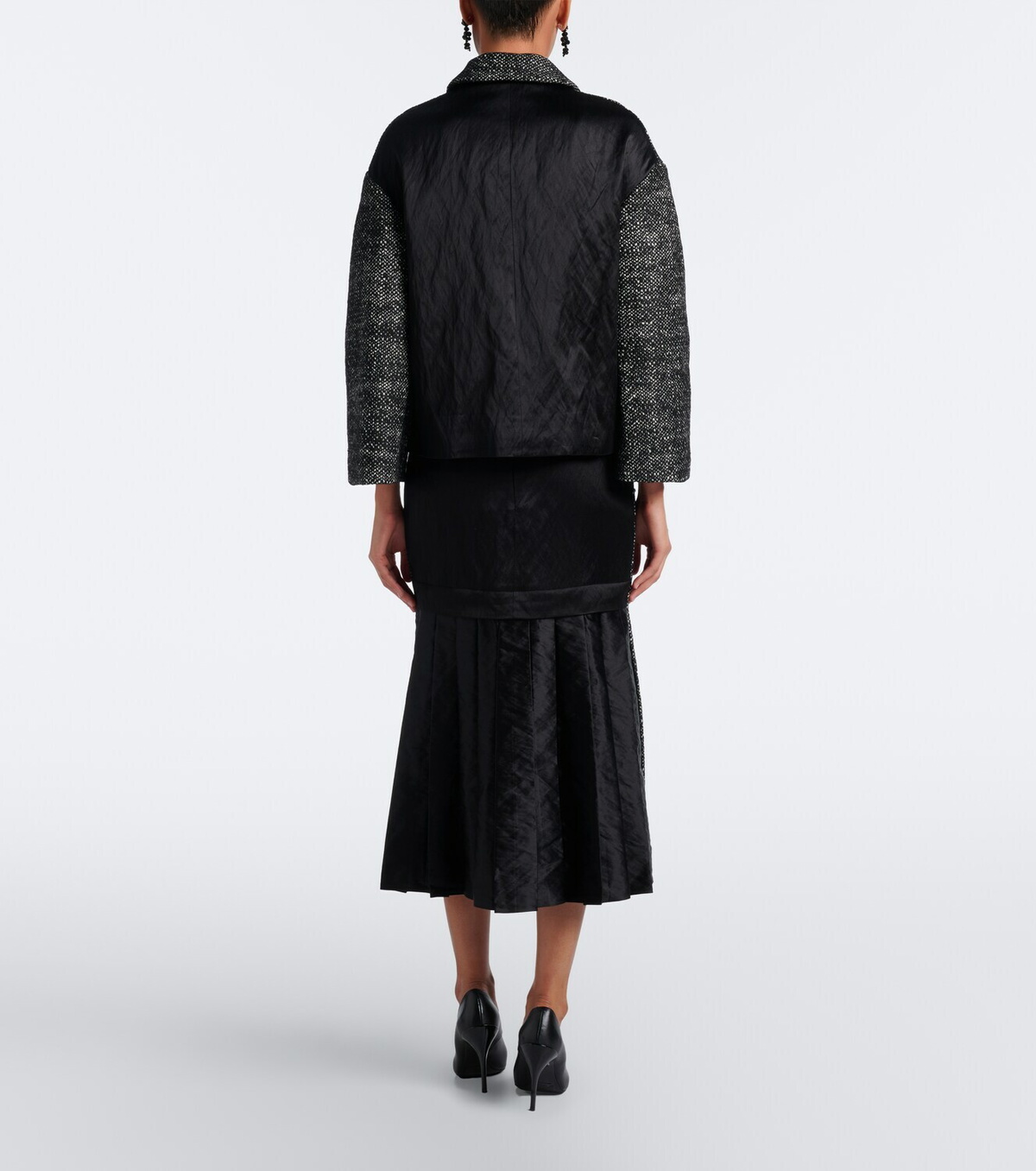 Erdem Embroidered wool-blend midi skirt