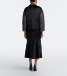 Erdem Embroidered wool-blend midi skirt