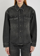 Anine Bing Paxton Washed Denim Shirt Black