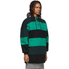 Balenciaga Green and Black Patchwork Hoodie