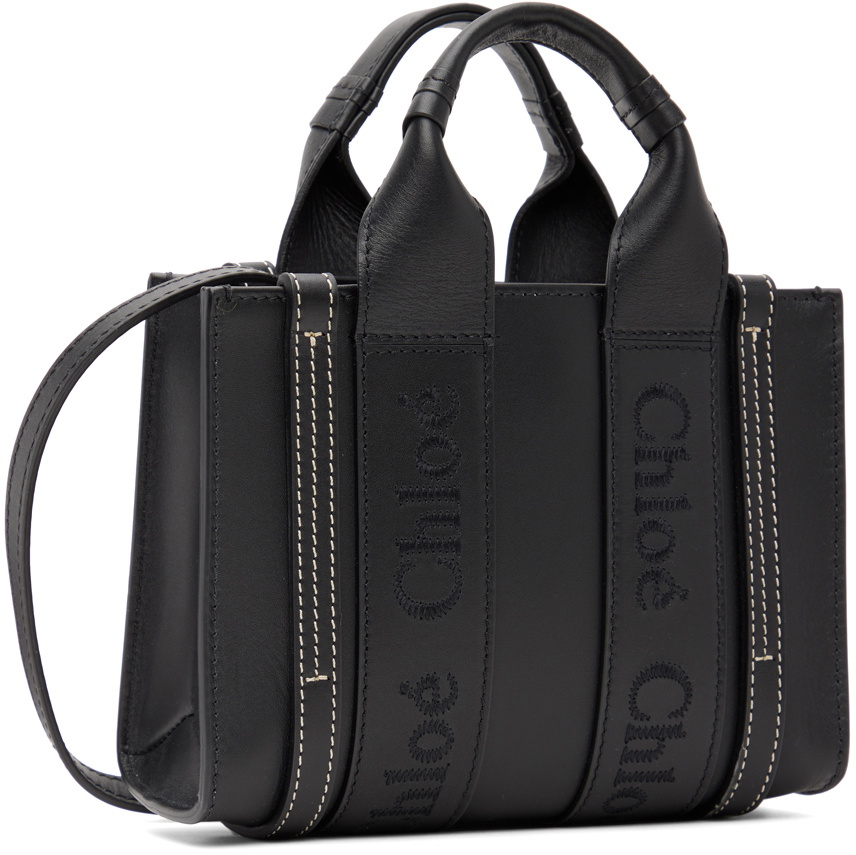 ☆Chloe☆ Mini WOODY Tote 2wayトートバッグ Black♪ Chloé | Woody small black nylon tote bag | Savannahs