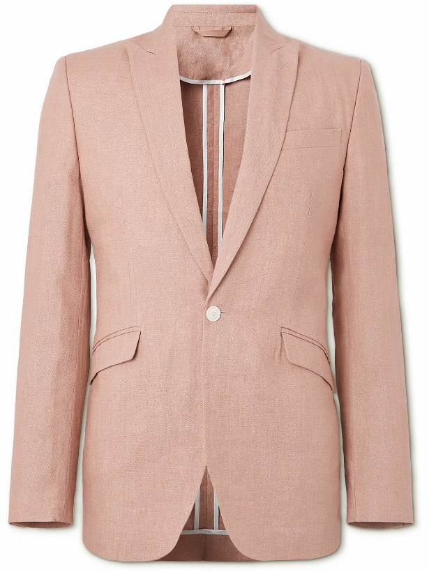 Photo: Favourbrook - Sidmouth Ebury Slim-Fit Herringbone Linen Suit Jacket - Pink