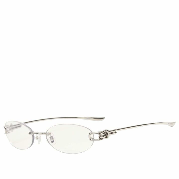 Photo: Gentle Monster Musubi Optical Glasses in Silver/Clear 