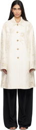 Dries Van Noten Off-White Embroidered A-Line Coat