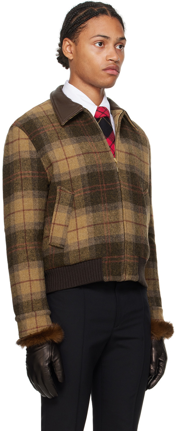 Ernest W. Baker Brown Virgin Wool Check Jacket Ernest W. Baker