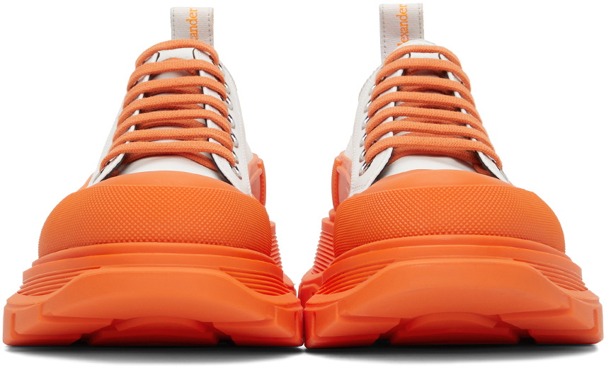 Alexander mcqueen sneakers on sale orange and white