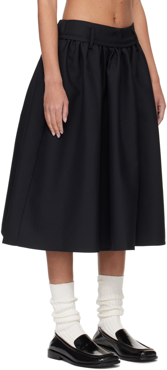 Fax Copy Express Black Belt Loop Midi Skirt