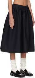 Fax Copy Express Black Belt Loop Midi Skirt