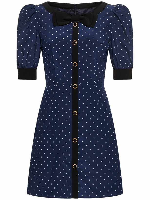 Photo: ALESSANDRA RICH Polka Dot Print Silk Mini Dress