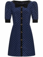 ALESSANDRA RICH Polka Dot Print Silk Mini Dress