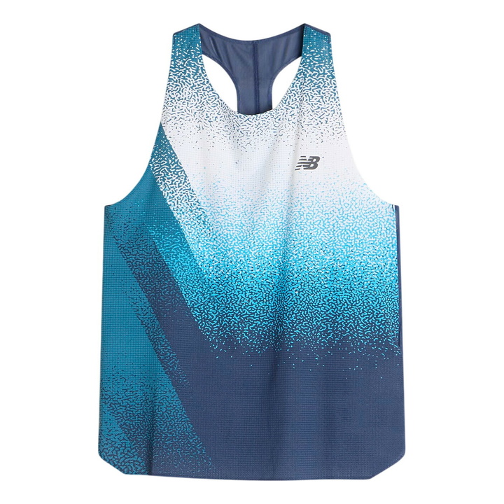Photo: New Balance Men's Race Day Ultra Light Printed Singlet in Altitude