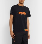 Heron Preston - Embroidered Printed Organic Cotton-Jersey T-Shirt - Black