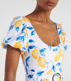 Alexandra Miro Jeanie belted printed swimsuit