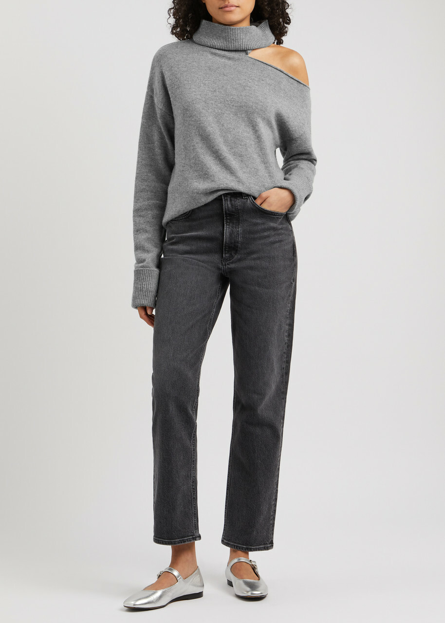 Paige Raundi Cut-out Wool-blend Jumper Grey
