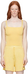 Calle Del Mar Yellow Knit Tank Top
