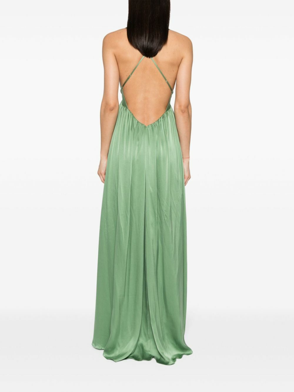 ZIMMERMANN Green V-Neck Silk Maxi Dress Zimmermann