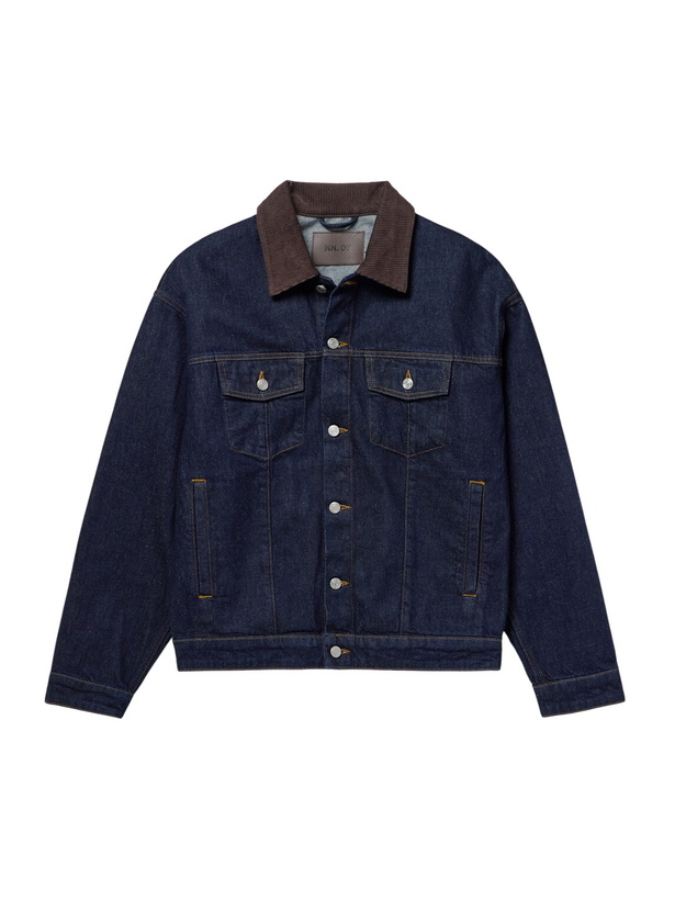 Photo: NN07 - Roy 1882 Corduroy-Trimmed Organic Denim Jacket - Blue