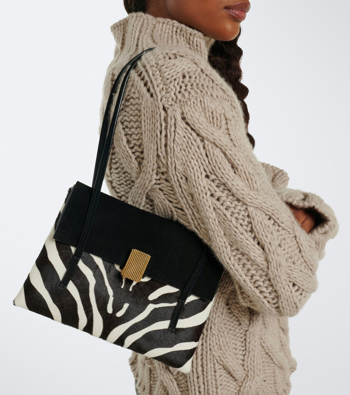 Khaite Soft Blake Small calf hair shoulder bag