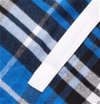 Craig Green - Grosgrain-Trimmed Checked Cotton-Flannel Shirt - Blue