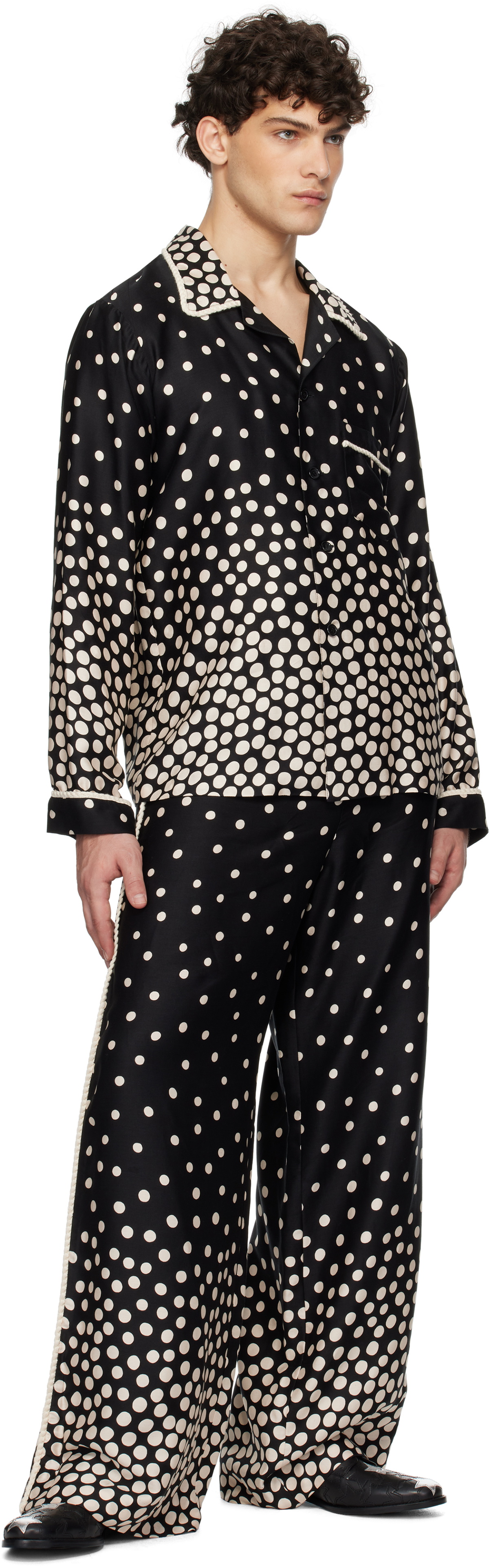 Anna Sui Black Polka Pyjama Shirt