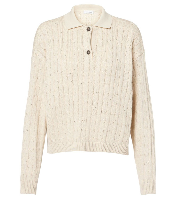Photo: Brunello Cucinelli Cable-knit cotton-blend sweater