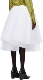 Comme des Garçons White Nylon Tulle Midi Skirt