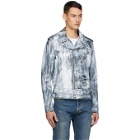 Schott Black and White Leather Painted Jacket