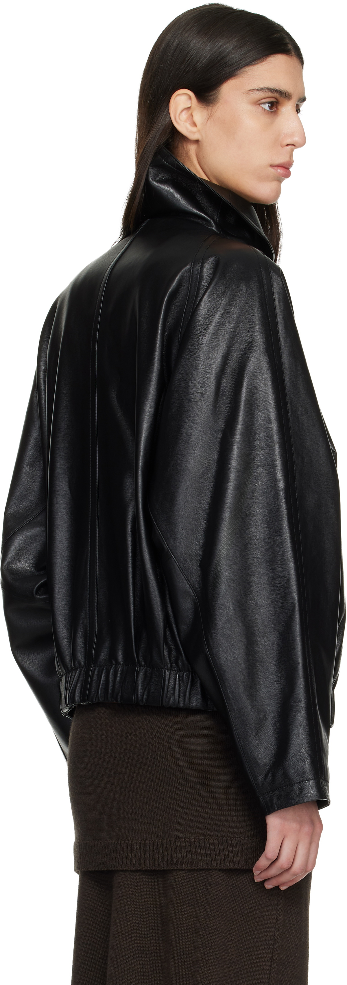 LE17SEPTEMBRE Black Sculptured Leather Jacket