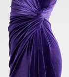 Alex Perry Draped velvet corset gown