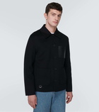 Loewe Leather-trimmed wool and cashmere overshirt