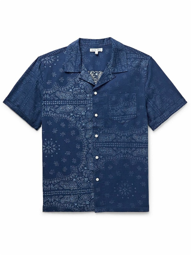 Photo: Alex Mill - Convertible-Collar Indigo-Dyed Bandana-Print Cotton Shirt - Blue