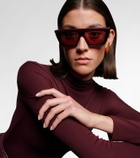Alaïa Lettering Logo flat-top sunglasses