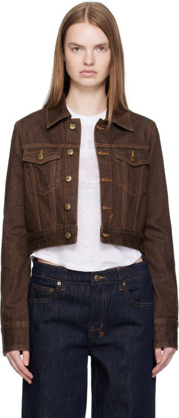 Photo: Ksubi Brown Slim Denim Trucker Jacket