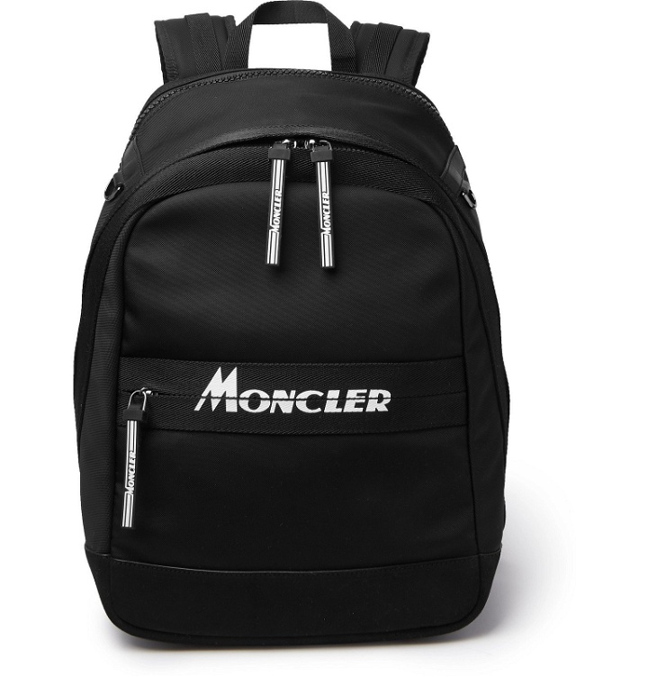 Photo: Moncler - Gimont Logo-Print Grosgrain-Trimmed Canvas Backpack - Black