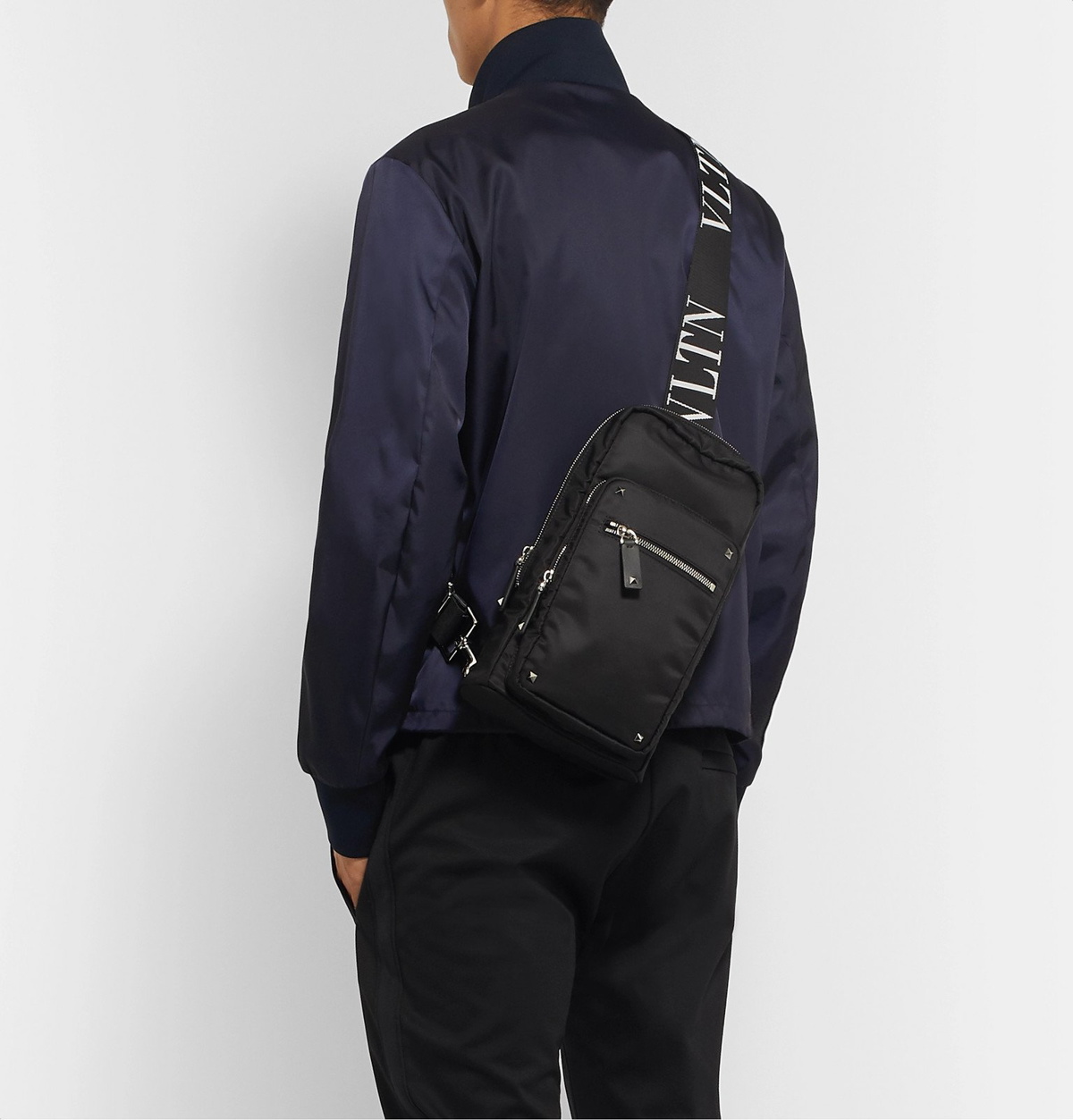 Valentino Garavani logo-strap backpack - Black