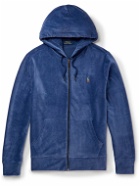 Polo Ralph Lauren - Logo-Embroidered Cotton-Blend Corduroy Zip-Up Hoodie - Blue