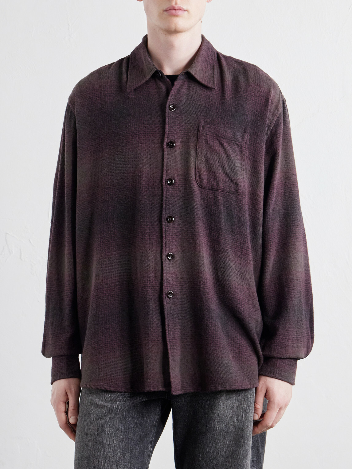 Our Legacy - Above Checked Cotton-Blend Flannel Shirt - Brown