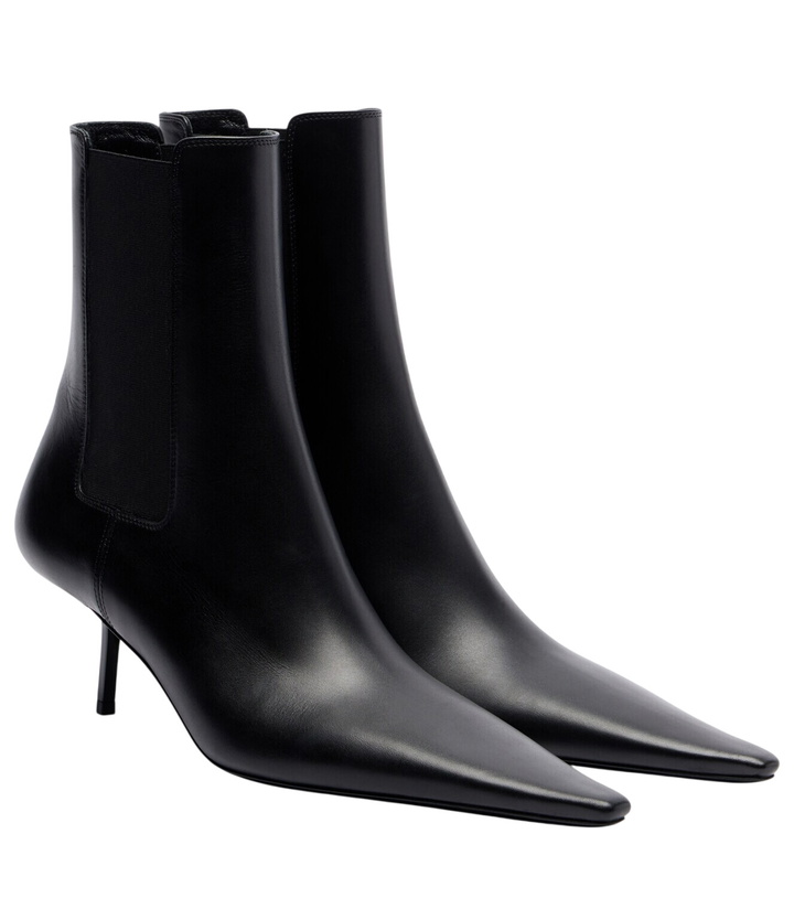 Photo: Saint Laurent Victoire 55 leather ankle boots