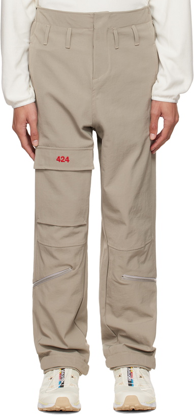 Photo: 424 Gray Zip Pocket Cargo Pants