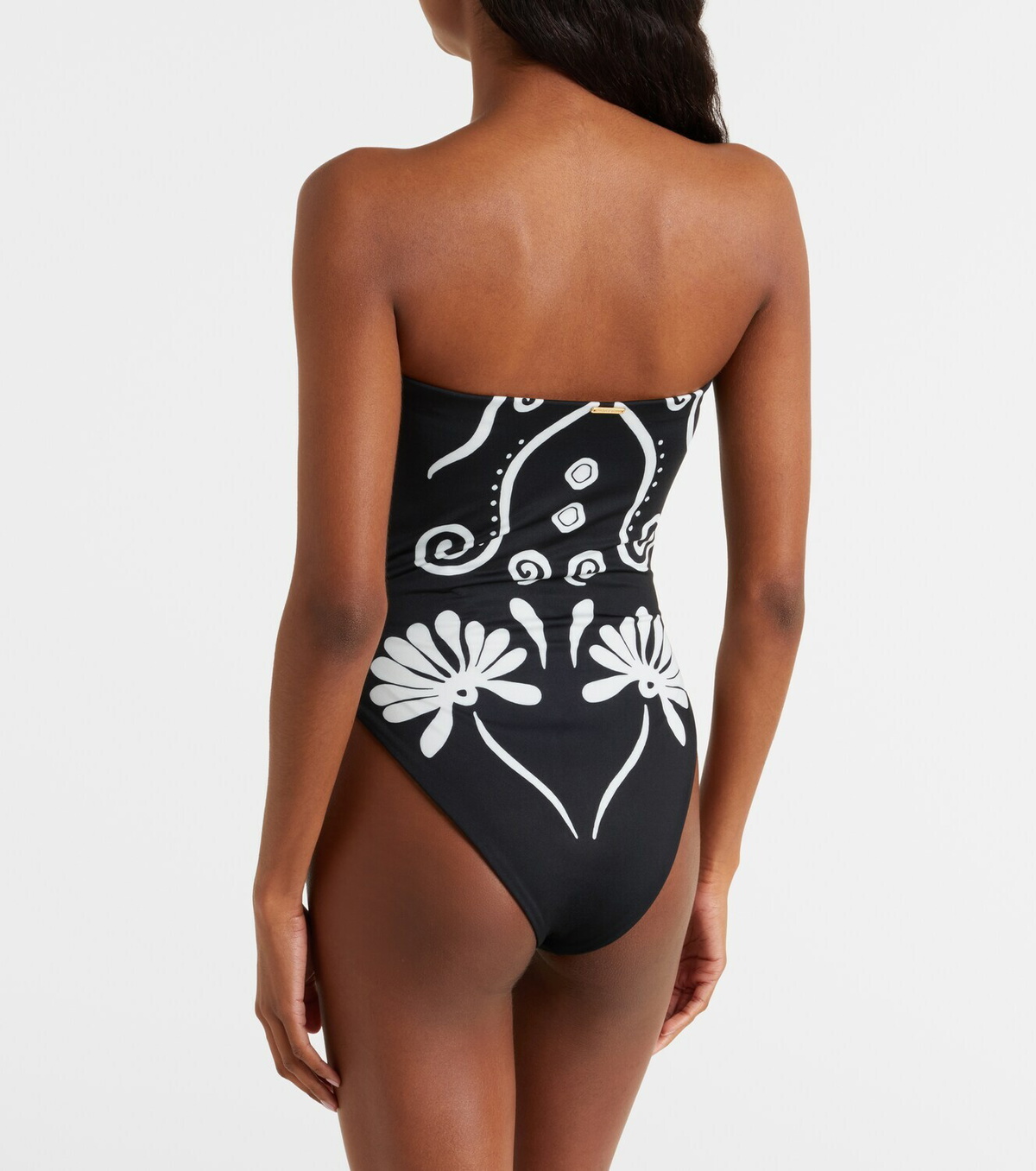 Cala de la Cruz Lore printed strapless swimsuit