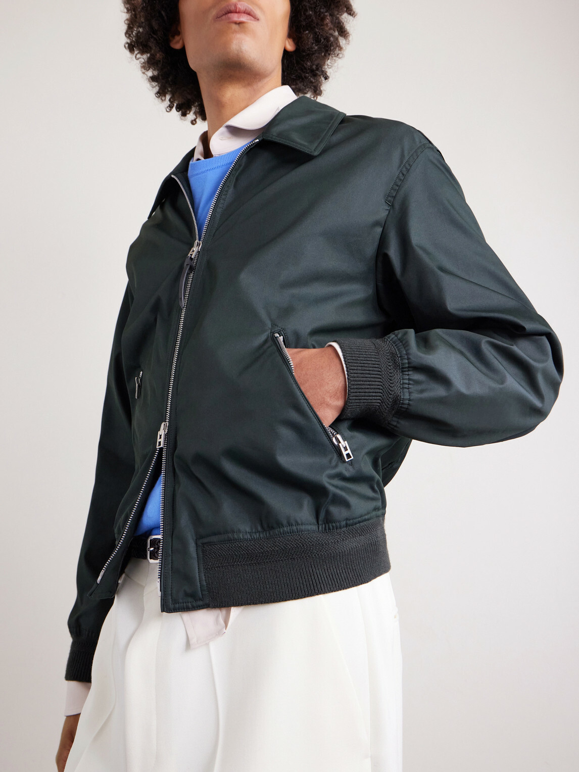 TOM FORD - Cotton-Blend Twill Blouson Jacket - Green