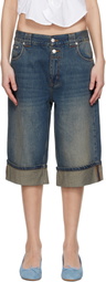 Gimaguas Blue Baggy Denim Shorts