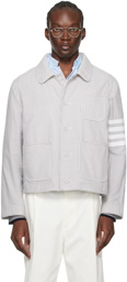 Thom Browne Gray Unconstructed 4-Bar Jacket