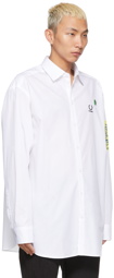 Raf Simons White Fred Perry Edition Oversized Patched Shirt