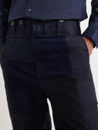 Junya Watanabe - Patchwork Straight-Leg Paneled Cotton-Twill Trousers - Blue