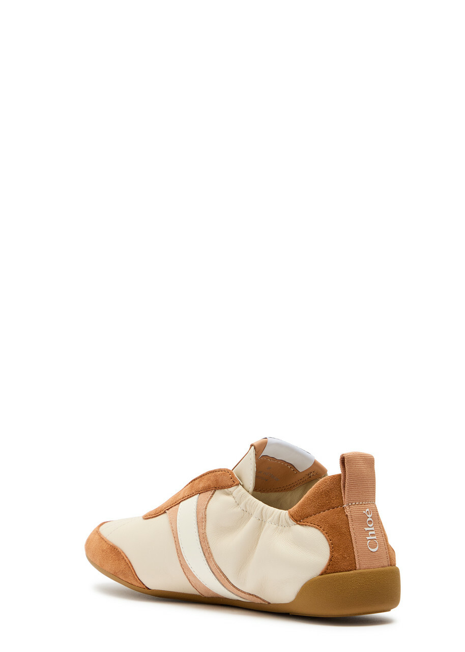 Chloe Kick Panelled Leather Sneakers Brown