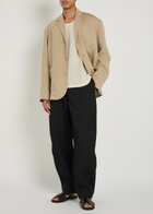 Jacquemus La Veste Pastro Striped Linen Jacket Beige
