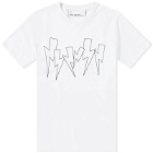Neil Barrett Men's Jumbled Bolts Embroidered T-Shirt in White/Black
