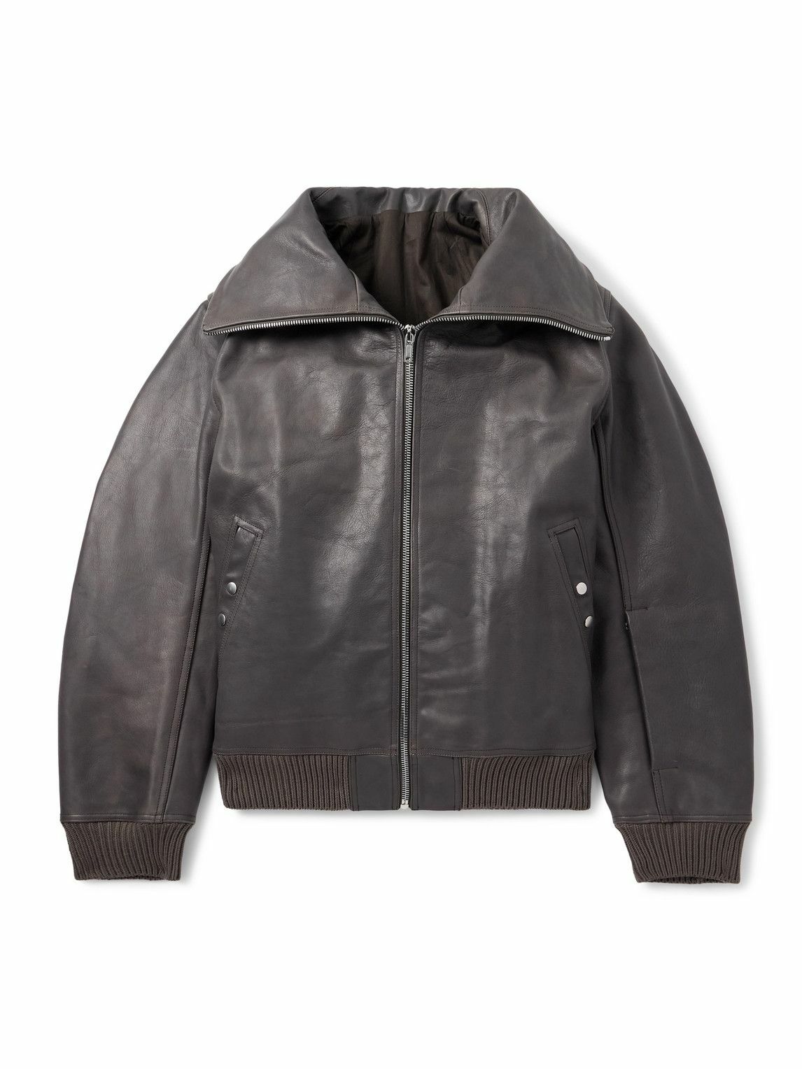 ジャケット・アウター Rick Owens leather coat IT38 Rick Owens - Cropped Buckled Leather Jacket Rick Owens