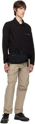 C.P. Company Black Plain Paper Touch Belt Bag